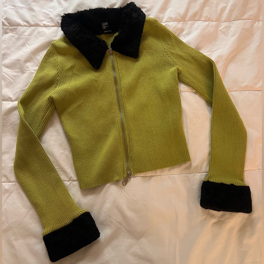 Grinch Green Sweater with Black fur  Accents